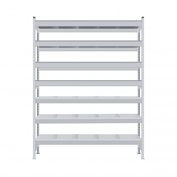 Стеллаж СТ-023 3000х1800х800 с 7 ярусами (рамы и настил - цинк)