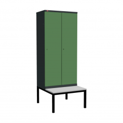 Шкаф Диком УНО-421 (RAL 7016 + RAL 6011) на подставке-скамейке