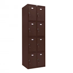 Шкаф металлический с дверцами и замком коричневый