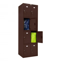Шкаф металлический с дверцами и замком коричневый