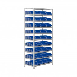 Стеллаж под крепеж 2000х1000х500 10 полок 36 ящиков