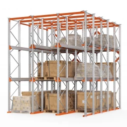 Стеллаж набивной паллетный 6000х4540х6000 мм 3 линии 2 яруса