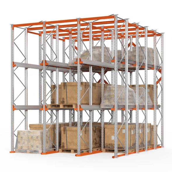 Стеллаж набивной паллетный 6000х4540х6000 мм 3 линии 2 яруса