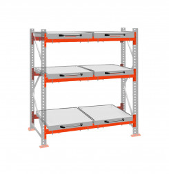 Стеллаж с выкатными платформами ДиКом 3000х1800х1000 на 3 яруса П-90