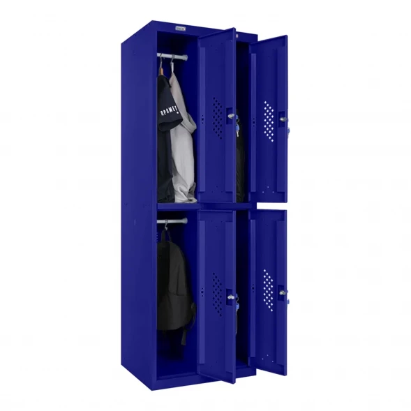 Шкаф металлический четырехсекционный синий