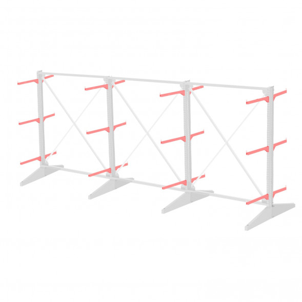 Стеллаж консольный двухсторонний Sortex 1920х4808х1280 3 яруса