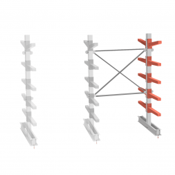 Стеллаж консольный СТ-062 2450х1660х1400 5 ярусов двухсторонний, доп. секция
