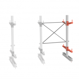Стеллаж консольный СТ-062 2450х1660х1400 2 яруса +О двухсторонний, доп. секция