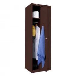 Шкаф металлический для рабочей спецодежды коричневый