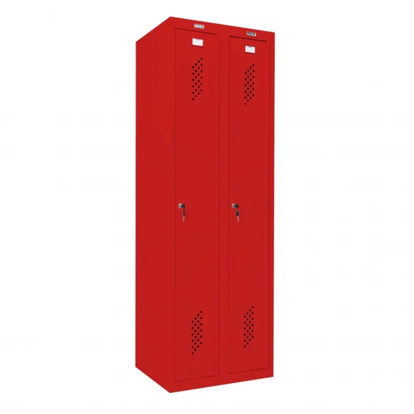 Шкаф металлический для рабочей спецодежды красный