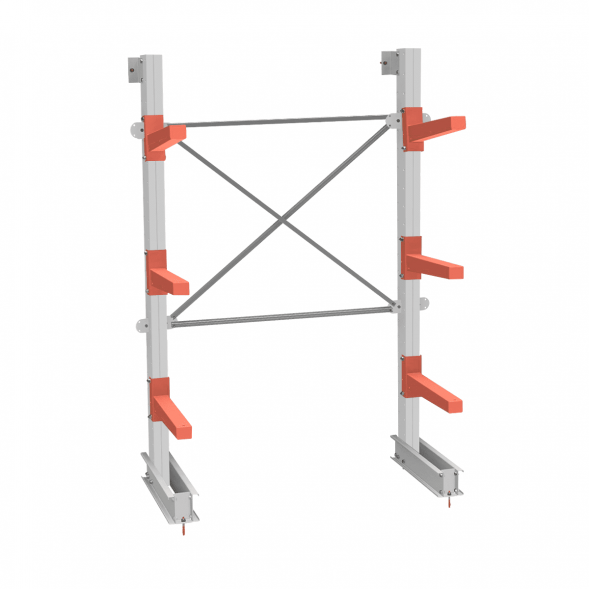 Стеллаж консольный СТ-062 2450х1660х830 3 яруса односторонний 