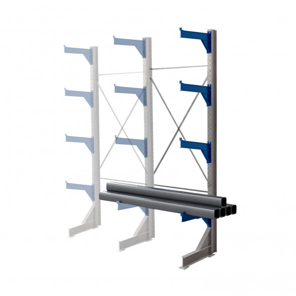 Стеллаж консольный односторонний КТр 4000х1740х1400 (1200) 4 яруса ДС