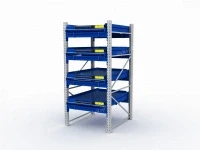 Стеллаж с выкатными платформами S-HEAVY 1000/900 (4 яруса хранения)
