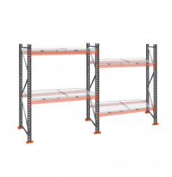 Стеллаж с выкатными платформами ДиКом 2500х3600х1000 на 2 яруса П-90