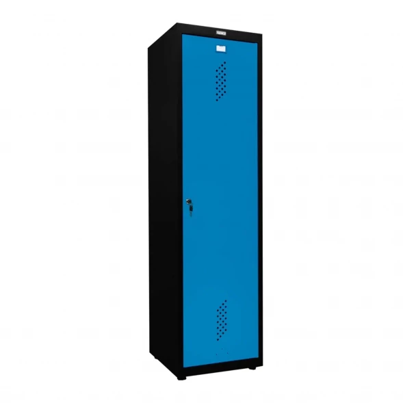 Шкаф металлический для инвентаря черный с голубым