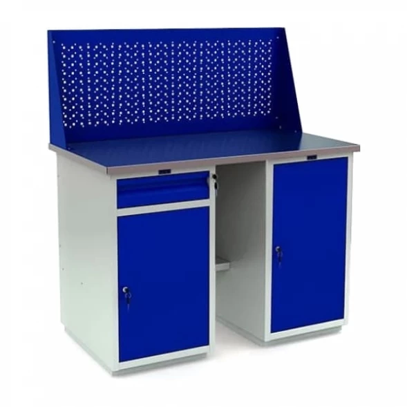 Верстак с полками и перфопанелью WT120.WD2/WD1.010
