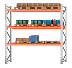 Стеллаж паллетный 3500х2700х1100 3 яруса Р100.1.5Б120.1.5