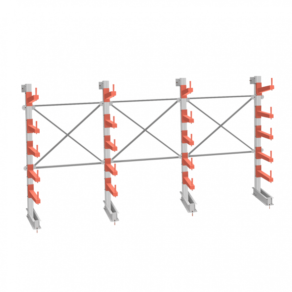 Стеллаж консольный СТ-062 2450х4660х830 5 ярусов +О односторонний
