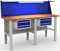 Верстак большой с экраном в сарай W200.F2/F2/F2.211