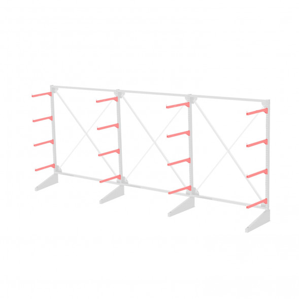 Стеллаж консольный односторонний Sortex 1920х4808х720 4 яруса