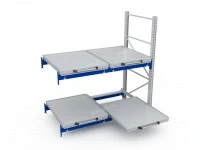 Стеллаж с выкатными платформами S-HEAVY 500 (2 яруса хранения) доп. RAL 7035