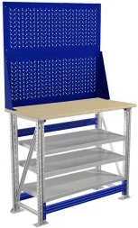 Верстак мини с полками и двумя экранами M100.MF1/MF1.023