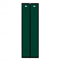 Шкаф металлический двухдверный черный с темно-зеленым