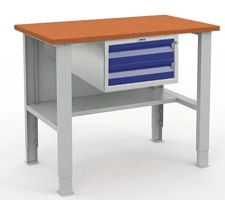 Верстак для балкона с деревянной столешницей W120.F2/F2.100.WSh