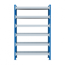Стеллаж SGR-V 350 кг 2500х2100х600 6 ярусов (рамы RAL 5015 / настил цинк) ОС