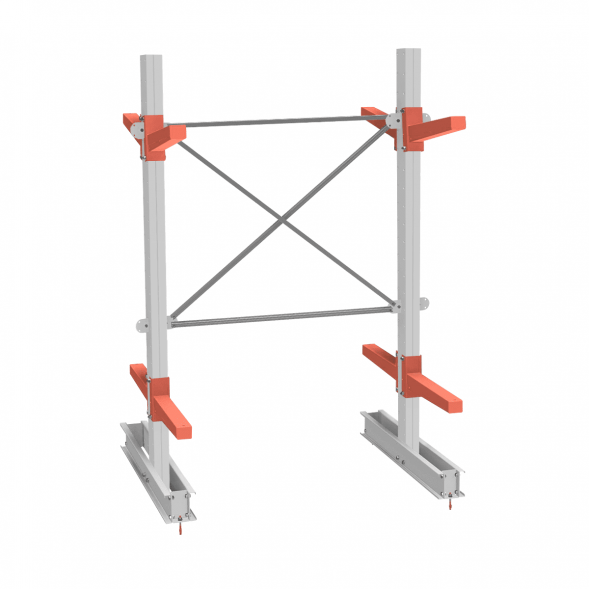 Стеллаж консольный СТ-062 2450х1660х1400 2 яруса двухсторонний