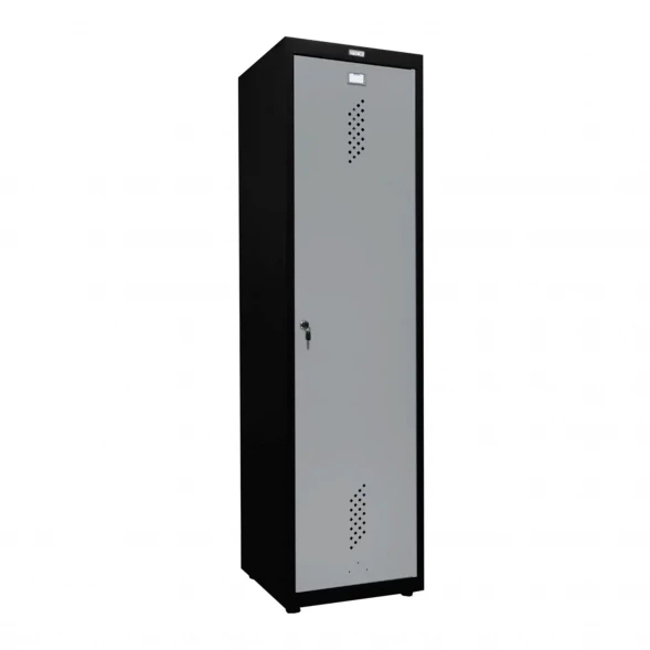 Шкаф металлический для инвентаря черный с сигнальным серым