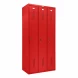 Шкаф металлический трехсекционный красный