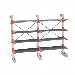 Стеллаж консольный СТ-062 2450х3160х830 4 яруса +Н односторонний