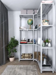 Стеллаж угловой МС 2500х1400х1400/500 мм 4 яруса