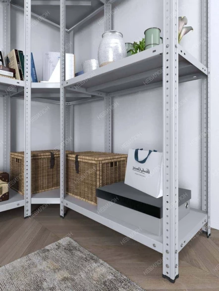 Стеллаж угловой МС 2500х1400х1400/500 мм 4 яруса