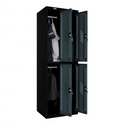 Шкаф металлический четырехдверный с графитом
