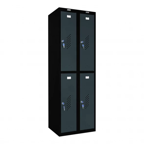 Шкаф металлический четырехдверный с графитом