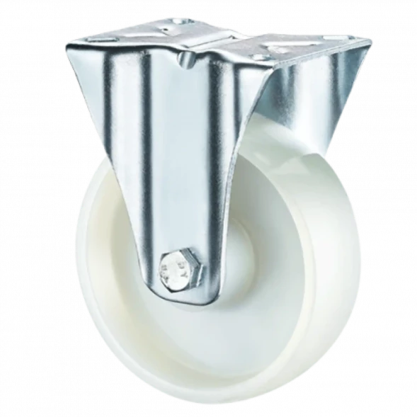 RONEL|Колесная опора нейлоновая неповоротная (нейлоновое покрытие, в оси - роликовый подшипник) d195