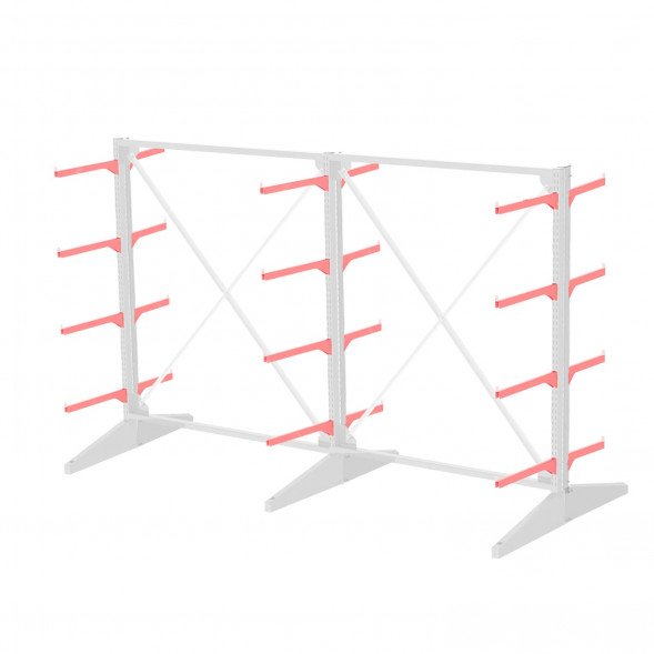 Стеллаж консольный двухсторонний Sortex 1920х3221х1280 4 яруса