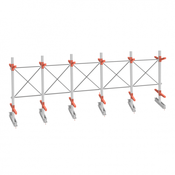 Стеллаж консольный СТ-062 2450х7660х1400 2 яруса двухсторонний