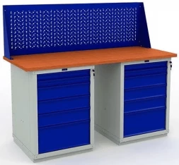 Верстак с полками, экраном и ящиками W160.WS6/WS6.010