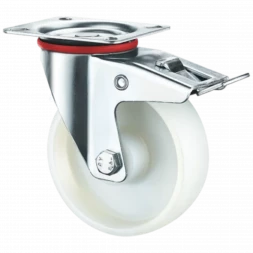 RONEL|Колесная опора нейлоновая поворотная (нейлоновое покрытие, в оси - роликовый подшипник) d195