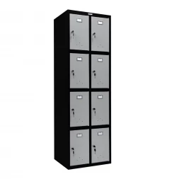 Шкаф металлический для личных вещей черный с сигнальным серым