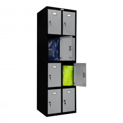 Шкаф металлический для личных вещей черный с сигнальным серым