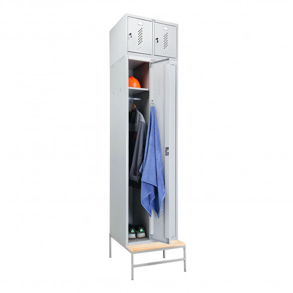 Шкаф LS-K-760 EL на скамье-подставке с антресолью