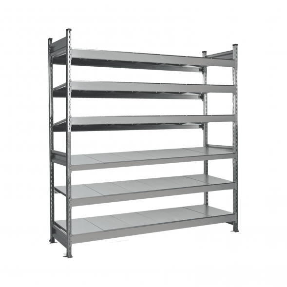 Стеллаж СТ-023 2000х1200х300 с 6 ярусами (рамы и настил - цинк)