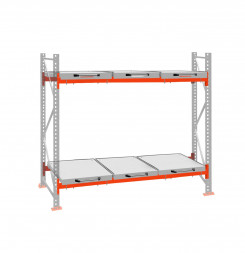 Стеллаж с выкатными платформами ДиКом 2500х2700х1000 на 2 яруса П-90