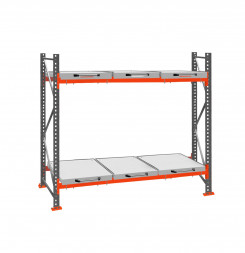 Стеллаж с выкатными платформами ДиКом 2500х2700х1000 на 2 яруса П-90