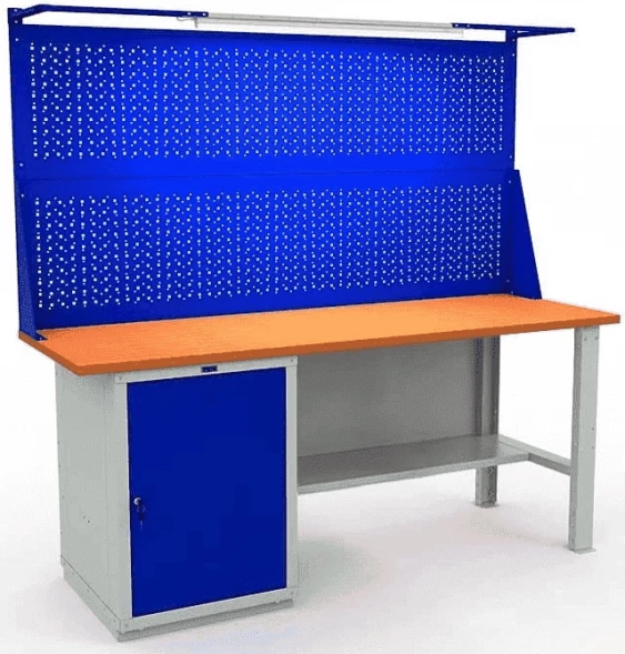 Верстак с полками и экраном производственный W200.WS1/F2.021