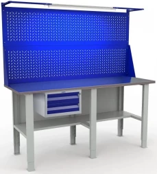 Верстак большой с перфопанелью усиленный W200.F2/F2/F2.121.W